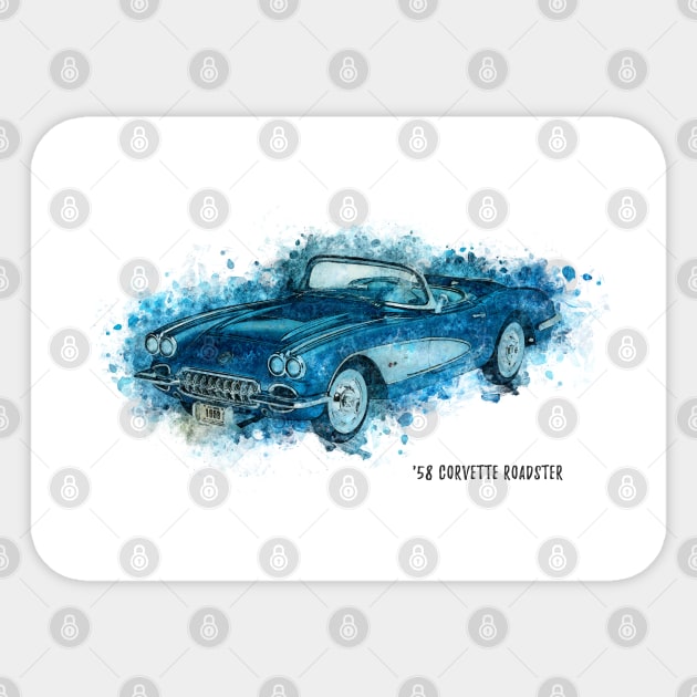 58 Corvette Roadster Sticker by Naumovski